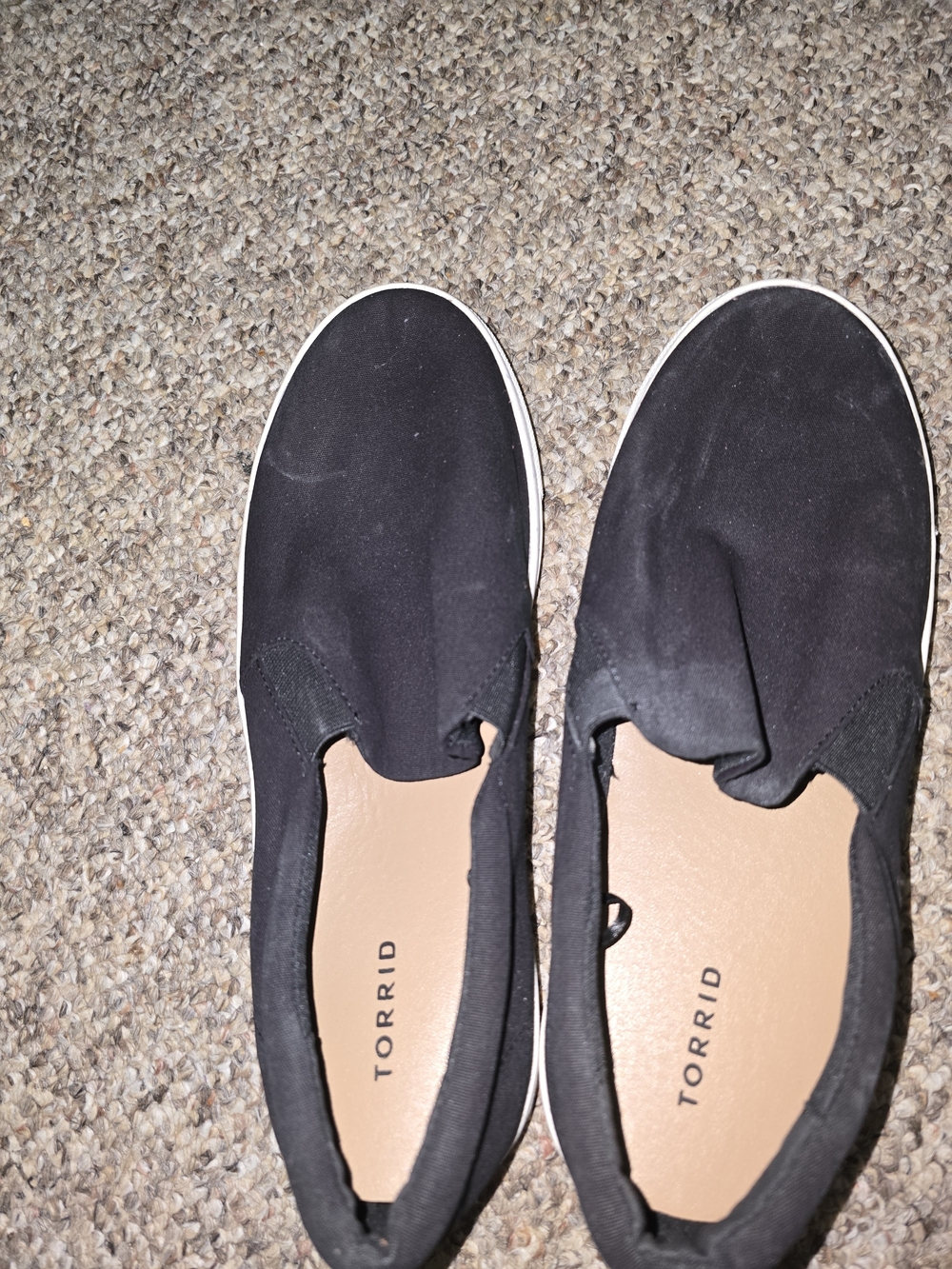 torrid Black Slip-On Canvas Sneakers with White Trim